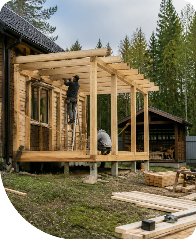 Строительство пристроек и построек на участке в Назарове