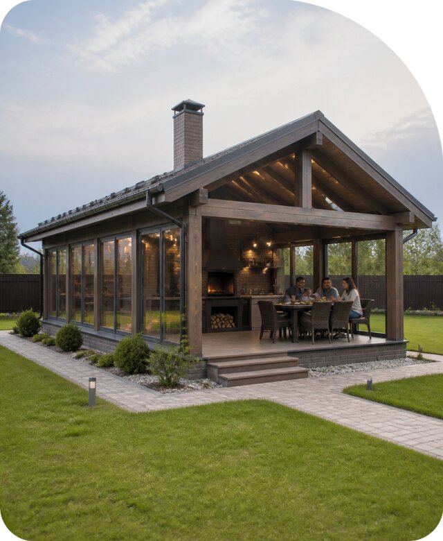 Гриль домик под ключ в Назарове по цене от 359730 р. | РадиДОМА-Нрв